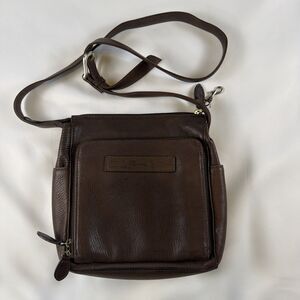 Vintage Fossil Dark Brown Leather Purse Shoulder Bag Crossbody #75082